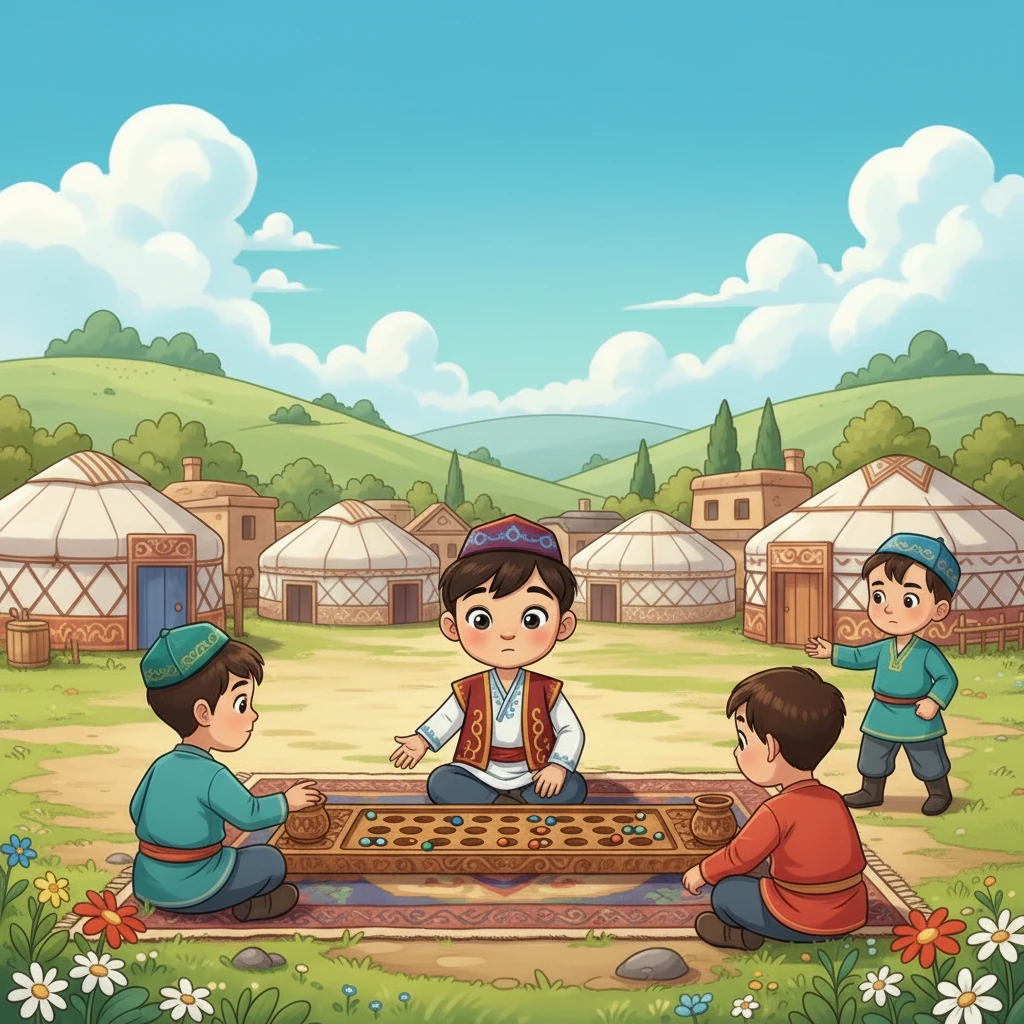 Келесі күні Асыл мен оның достары тоғызқұмалақ ойнады. Олар тақтаға қарап, ойларын жүйелеп, шеберлікпен жүрді. Ойынның әр қадамы стратегиялық ойлауды талап етті.