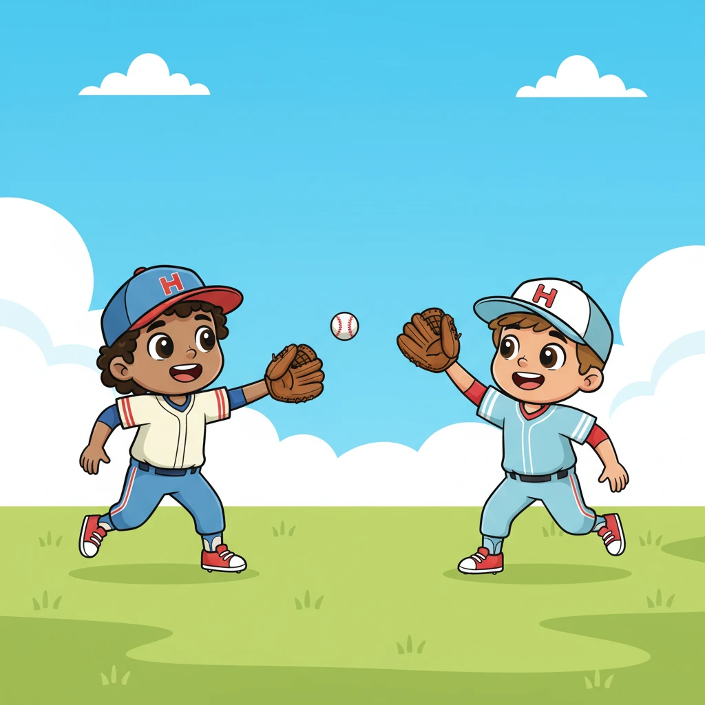 Blake and Shawn expertly tossed the baseball back and forth, their movements smooth and practiced. They communicated with quick nods and smiles, a perfect duo.