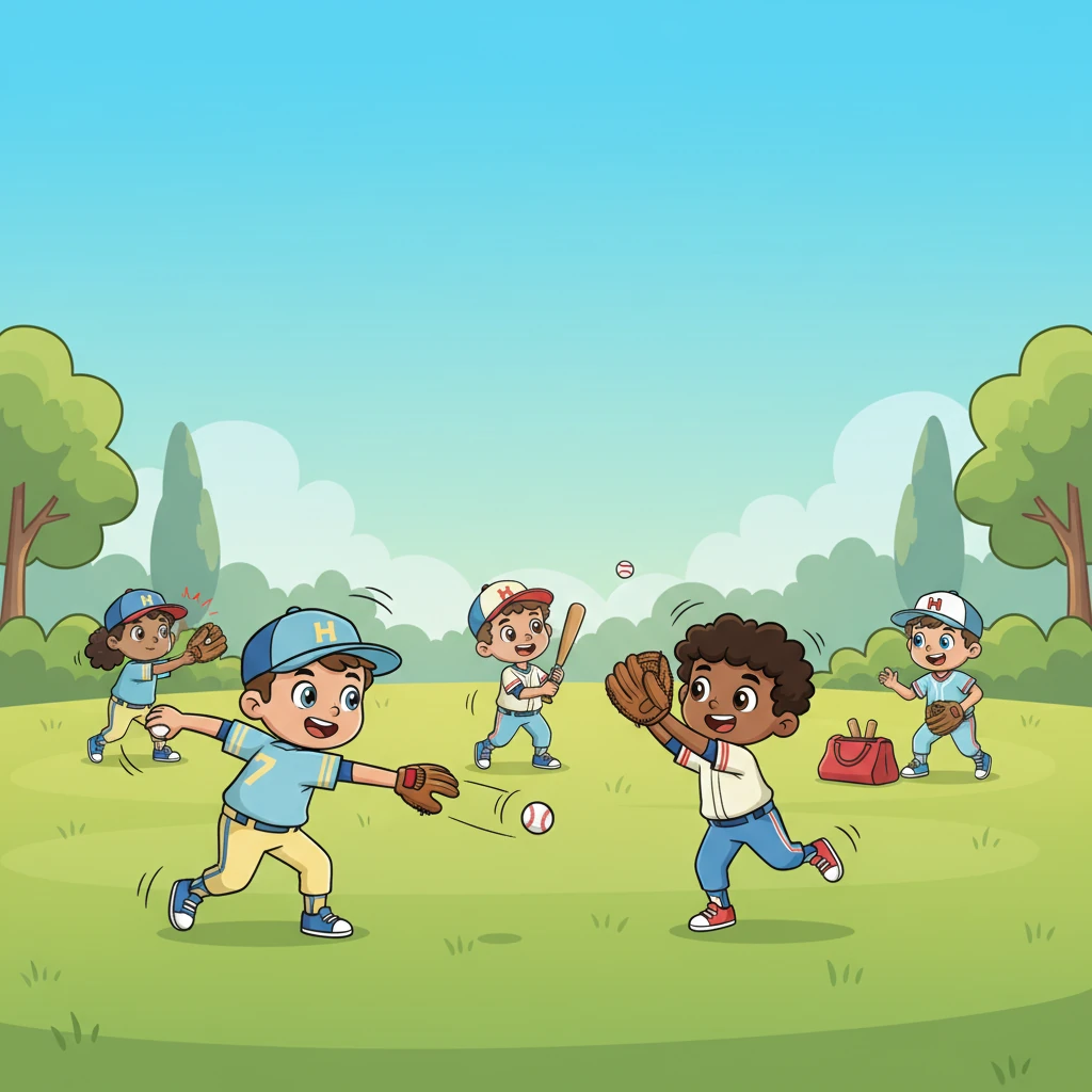 Other kids on the team also practiced their throws and catches, creating a lively symphony of thwacks and shouts across the park. The air buzzed with activity.