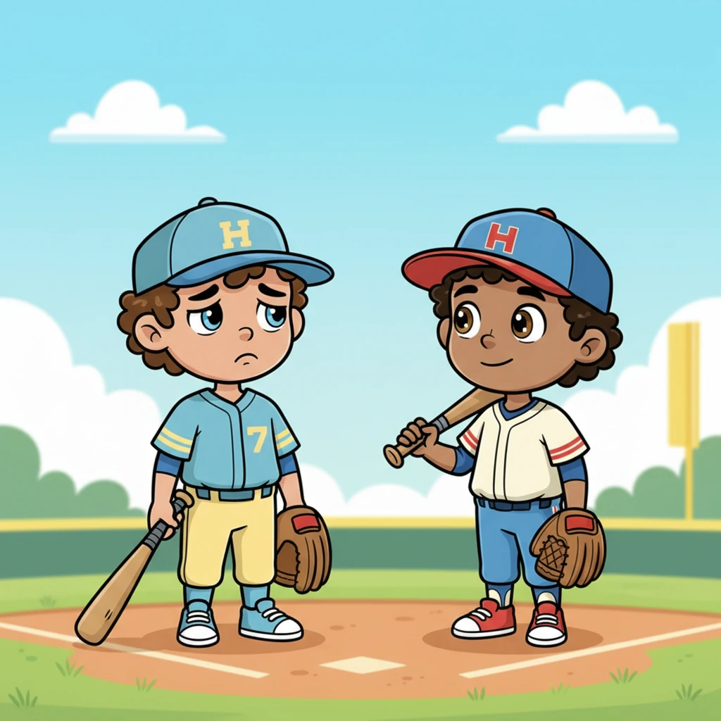 "I'm not ready for the game, I don't like the idea of baseball," Ricky confessed to Sam, his shoulders slumping a little in defeat.