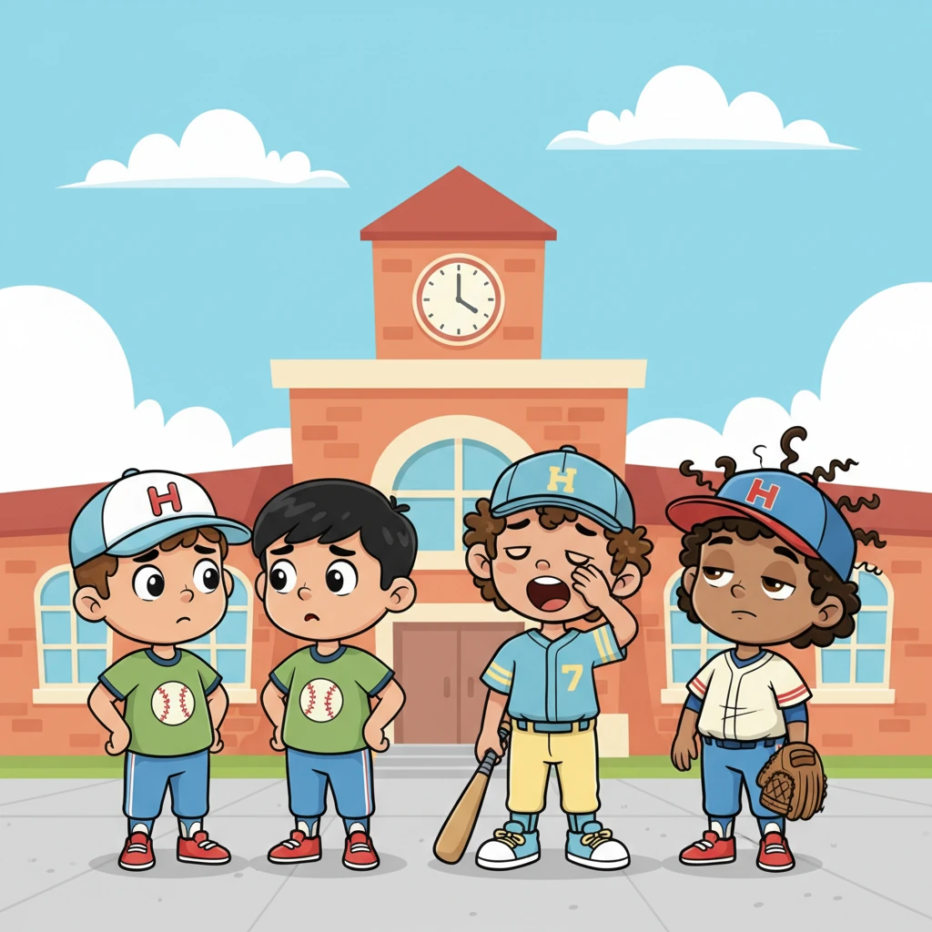 On Friday morning, Sam and Ricky showed up late to school, looking sleepy and disheveled from their late night. Blake and Shawn exchanged worried glances, hoping their friends would still play well.