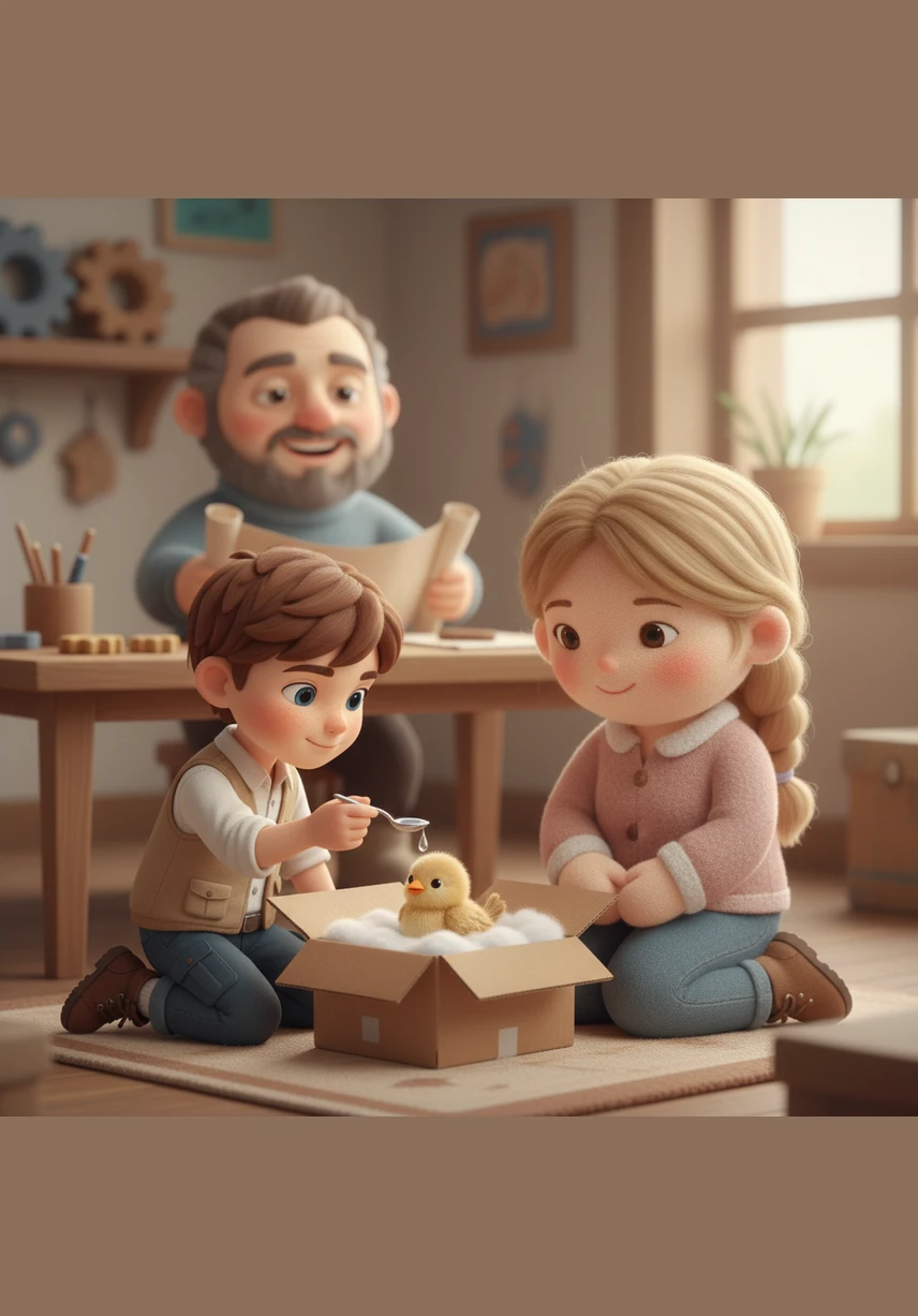 With the help of his mother, Leo built a soft nest in a small box and carefully offered the bird drops of water from a spoon. He spent hours sitting quietly by its side, learning that patience and care were far more rewarding than making a mess.