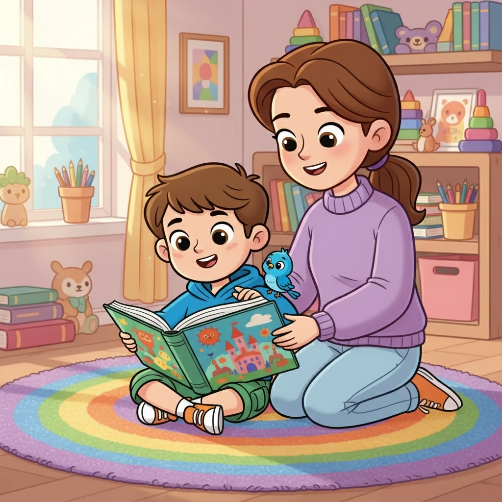 Lila era uma menina muito especial, com um coração cheio de curiosidade. Ela adorava cores vibrantes e sempre achava a leitura um pouco confusa. Um dia, sua mãe lhe deu um livro com desenhos grandes e coloridos.