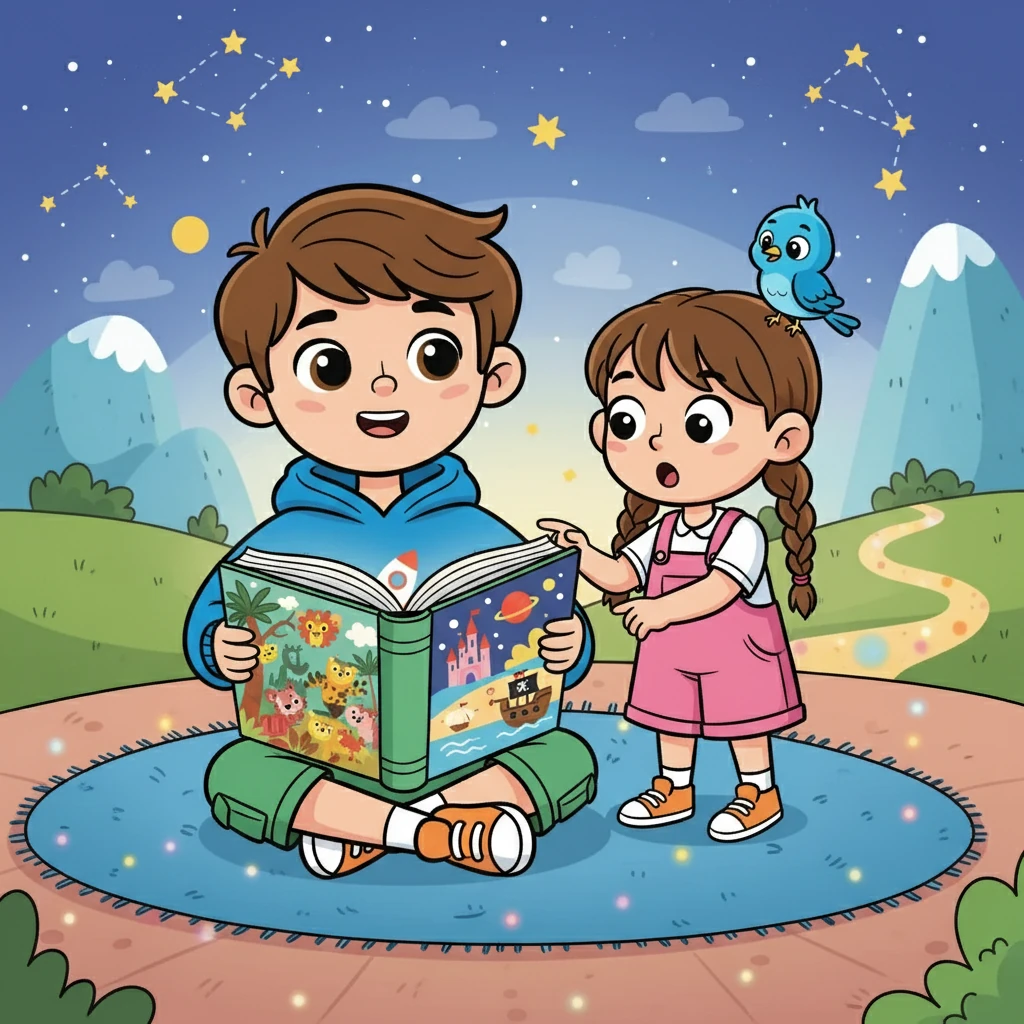 Leo mostrou a Lila que, mesmo que algumas palavras fossem difíceis, as imagens e as cores sempre contavam uma história. Lila começou a entender que a leitura era uma viagem, e não apenas palavras.
