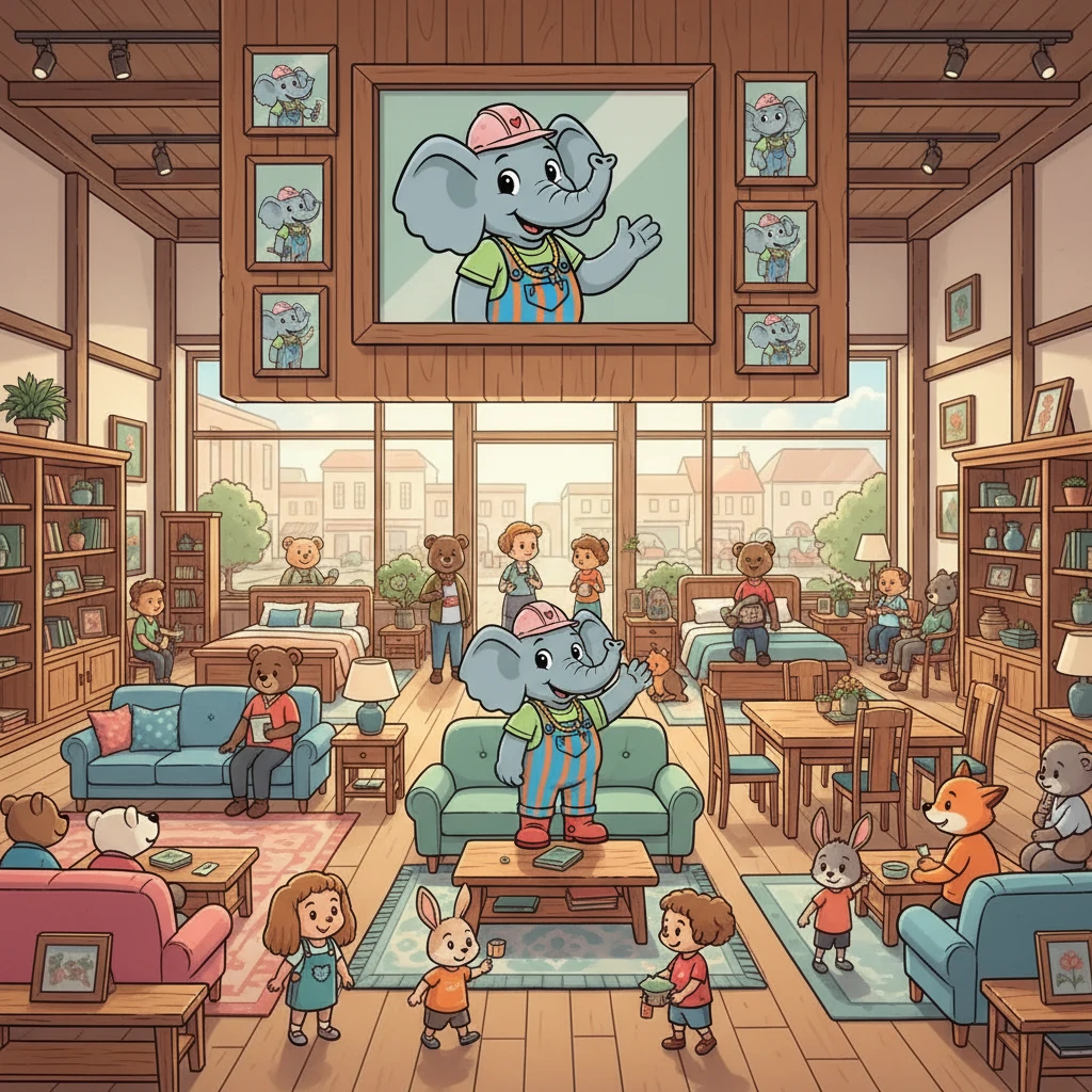 Month after month, Lyee was salesperson of the month! His picture adorned the wall, a testament to his talent. The store was filled with happy customers, enjoying their new furniture and the Emporium's warm atmosphere.