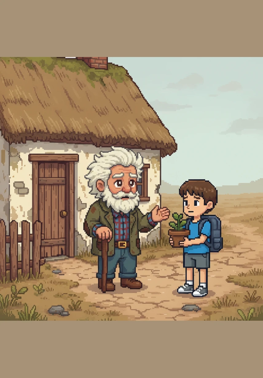 When Canute arrived at the cottage, he saw Mr. Marshall hunched over in his front garden, desperately searching through the grass with trembling hands. The elderly man looked exhausted and deeply worried, his brow furrowed as he searched the same spots over and over again.