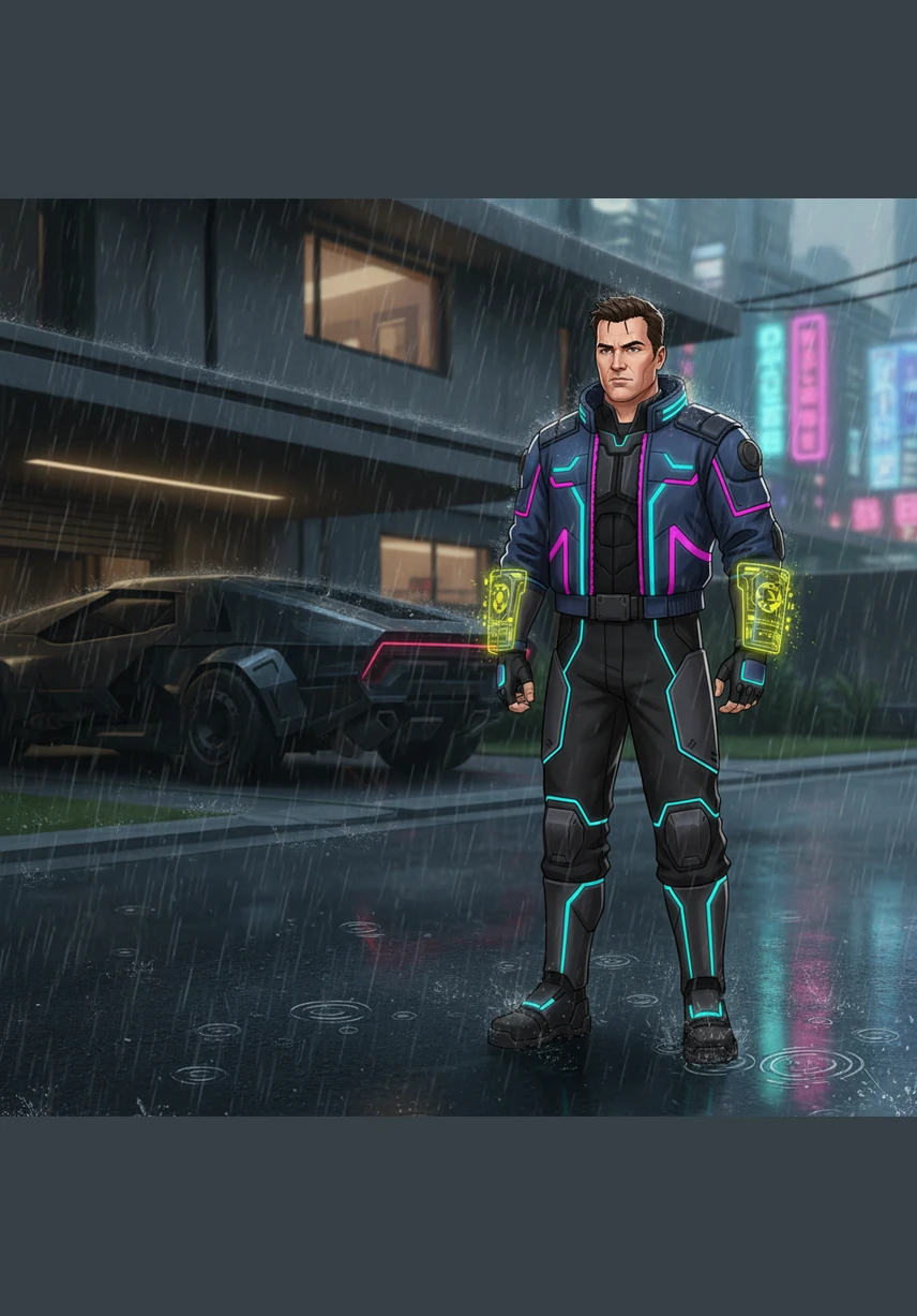 Matthew Barnes stands in his driveway, gripping his phone as the first heavy rain drops begin to fall. He looks at the map of the town, realizing his three children are in three different locations. With a determined look, he jumps into his SUV, vowing to bring every one of them home safely.