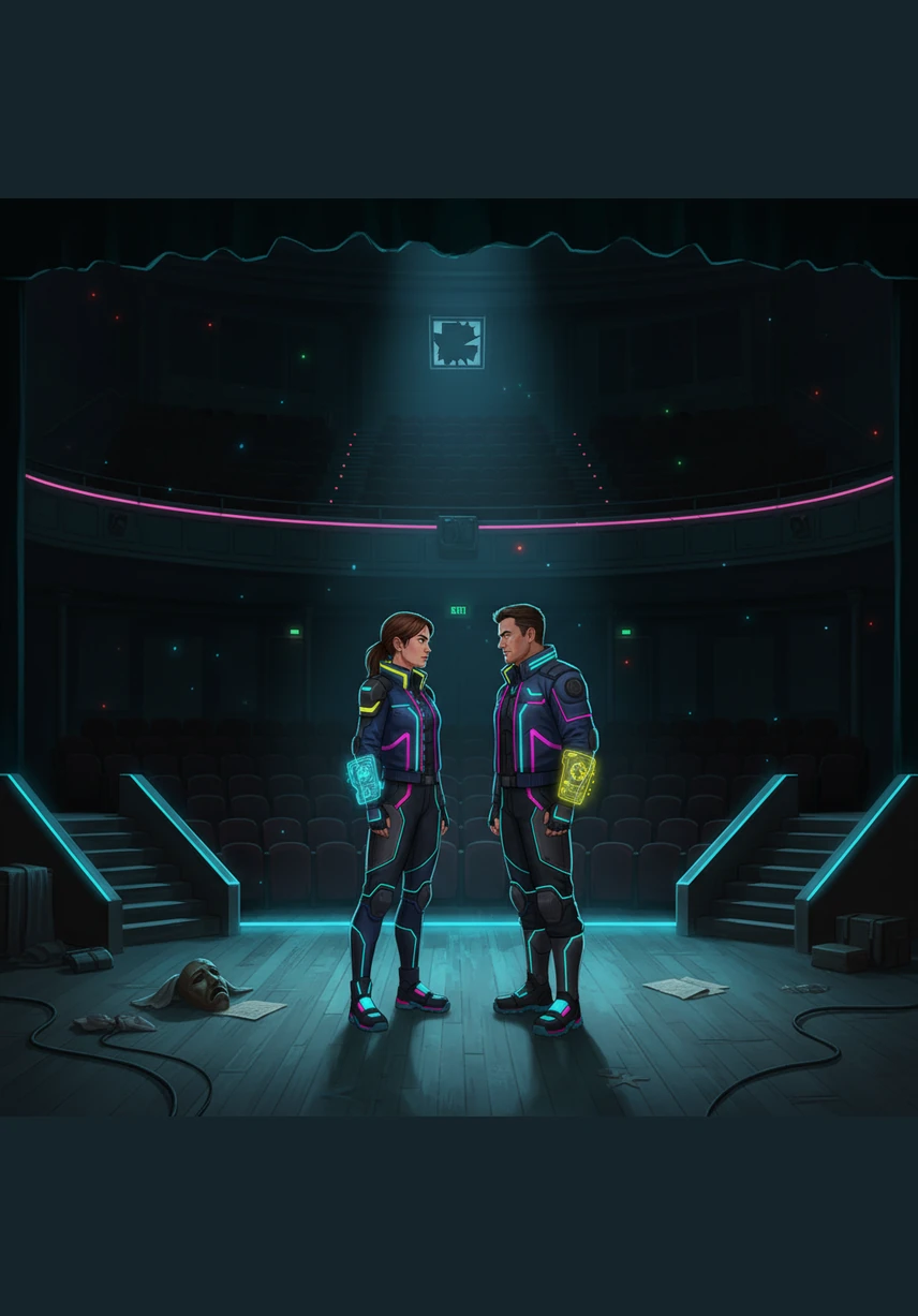 At the high school theater, Kasey is mid-monologue when the power suddenly cuts out, leaving the stage in darkness. Her father, Matthew, bursts through the auditorium doors just as the wind begins to howl against the building. He quickly ushers Kasey and her drama friends toward the reinforced storm shelter in the school's basement.