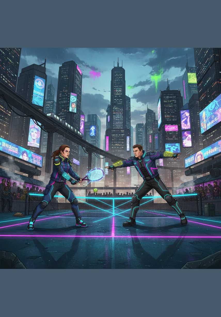 Meanwhile, on the tennis courts, Kimberly and her teammates watch in terror as a funnel cloud descends in the distance. Matthew arrives just in time, his tires screeching as he pulls up to the fence. He helps the girls scramble into the car, the wind whipping their hair as they narrowly escape the encroaching storm.