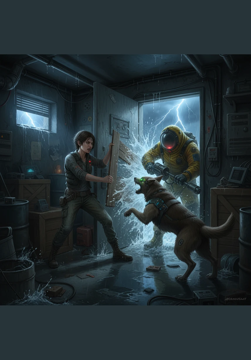 At the Henderson house, young Tyler and his friend Joshua are playing video games when the house begins to shake violently. Joshua’s older sister, Leslie, takes charge, leading the boys away from the windows and down into the cramped but safe cellar. They huddle together, listening to the terrifying sound of the wind roaring like a freight train above them.