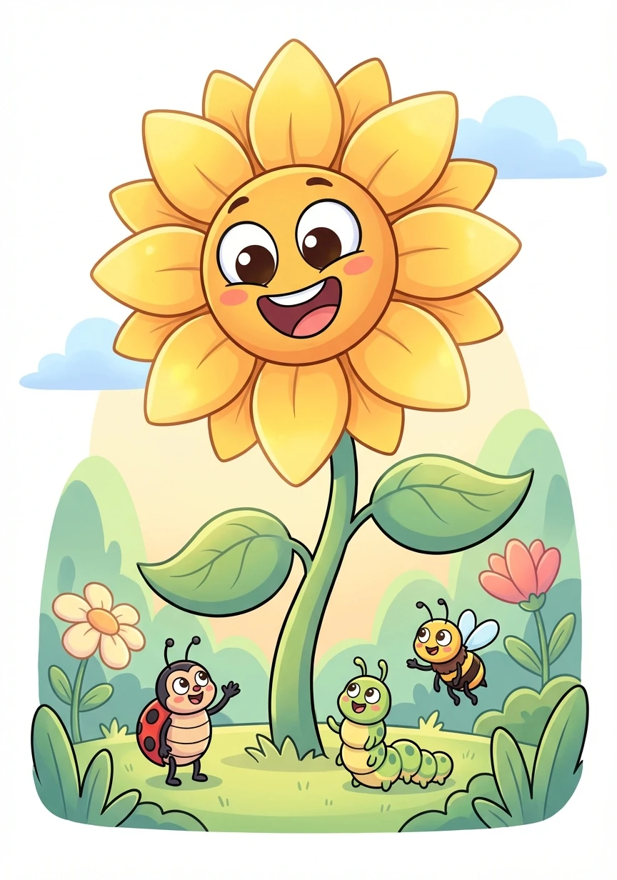 Finally, Pip blossomed into the tallest, brightest sunflower in the garden. He proved that even the smallest seed can achieve the biggest dreams with perseverance and the help of good friends.