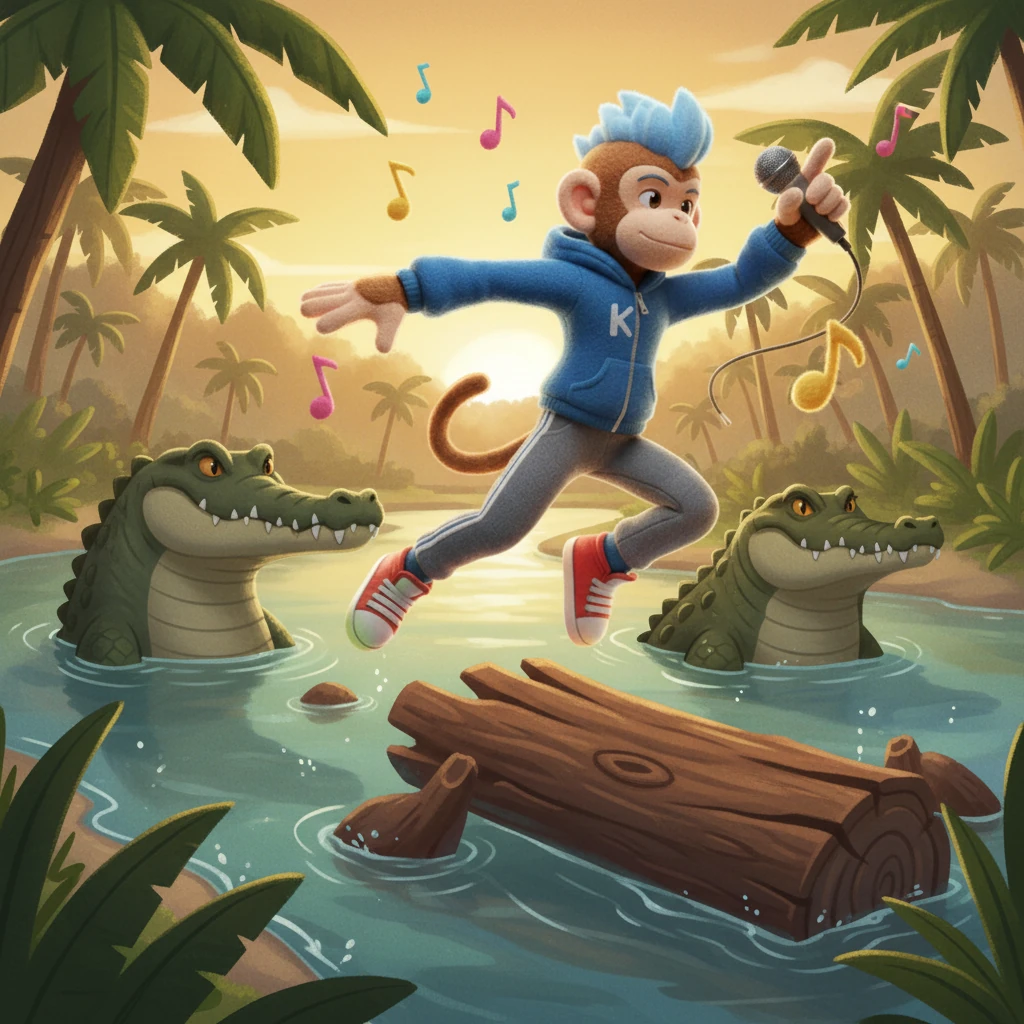 The Clever Monkey and the Crocodile
