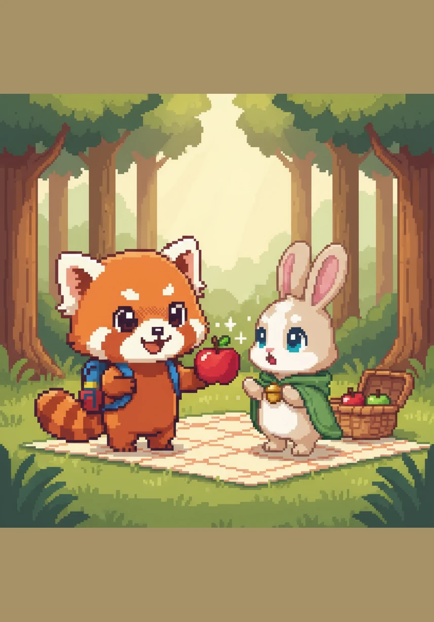 小皮拿出了6块香脆的牛奶饼干，平均分给自己和好朋友小兔，每人手里都拿到了3块饼干，分享的感觉真快乐。