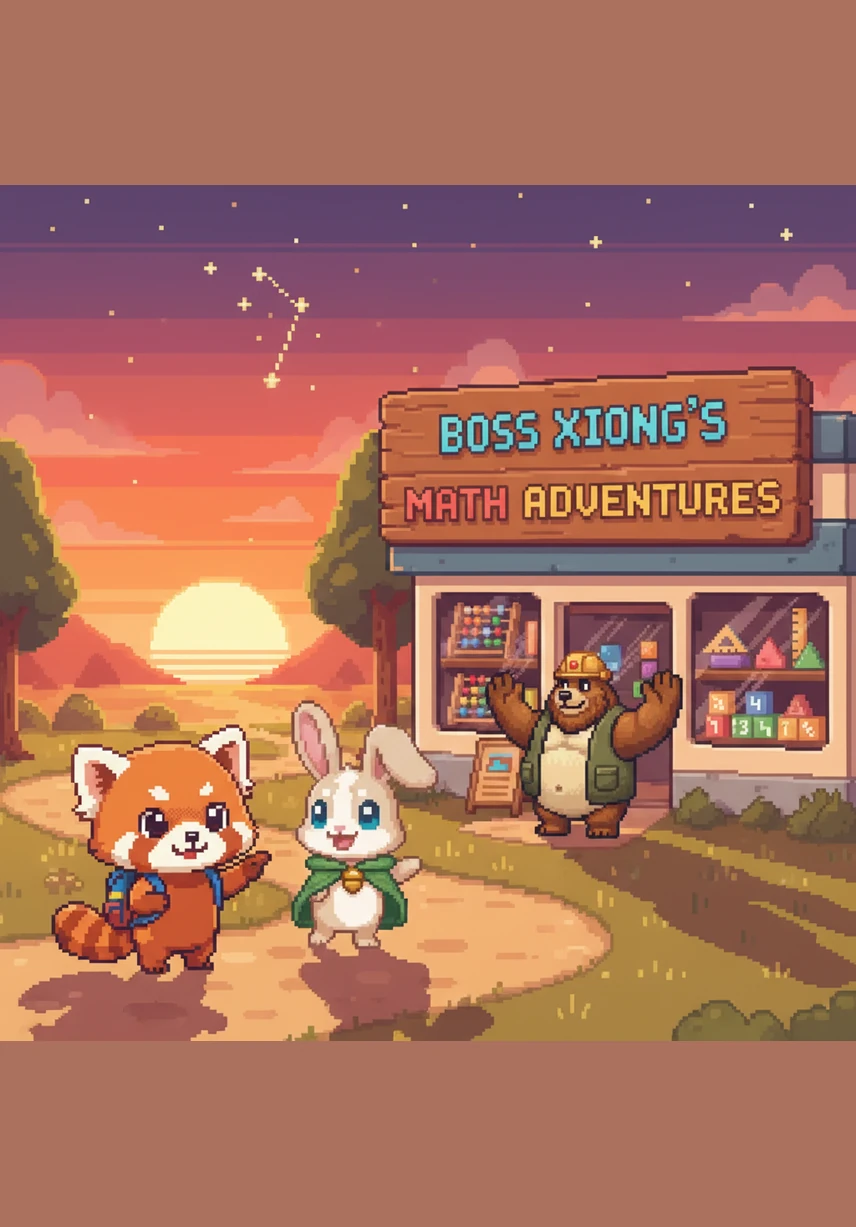 夕阳西下，小皮带着满满的收获和知识回家了，他发现原来数学就在我们身边，今天真是一场精彩又有趣的数学大冒险。