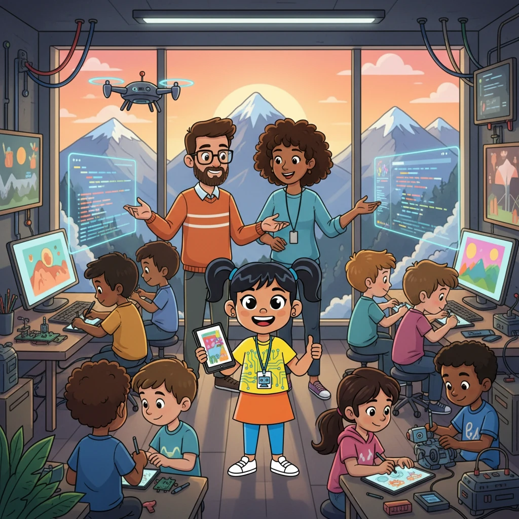 At the summit, Maya met friendly mentors who showed her how to code and create digital art. The room buzzed with excitement as children from all backgrounds learned together. Maya discovered that technology could connect her to the world and help her express her creativity.