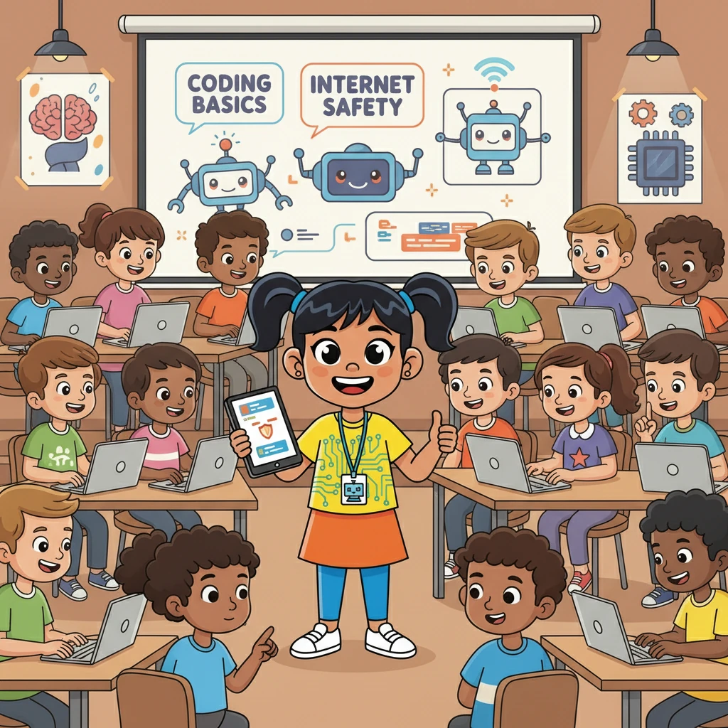 Through the club, Maya participated in a project designed to help bridge the digital divide in her community. They created an online platform to teach other children about coding and internet safety. It was her way of giving back.