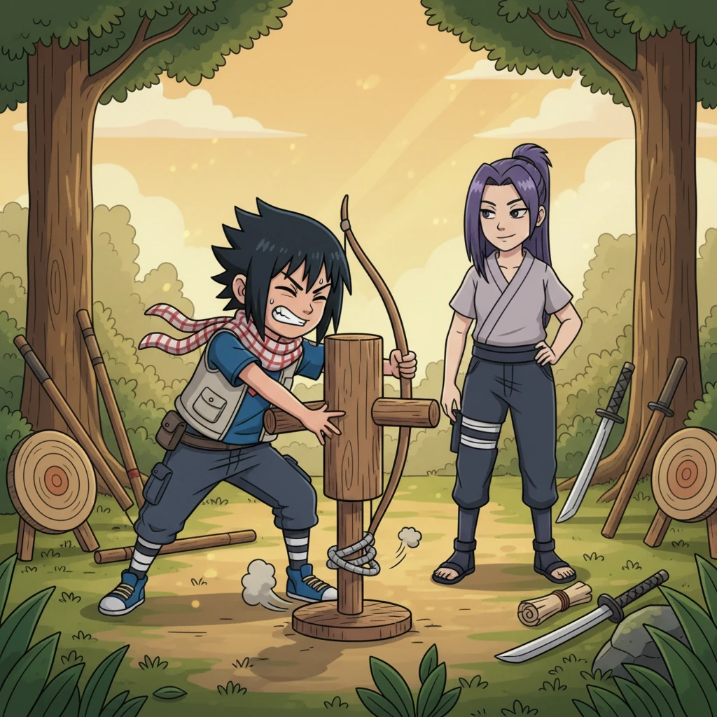 With a critical mission looming, they realize they must impersonate each other to avoid suspicion from their teammates and elders. Sasuke struggles to mimic Yugao's polite composure and graceful movements, while Yugao finds it challenging to maintain Sasuke's cool, aloof demeanor. Their attempts at imitation lead to many comical near-misses and awkward exchanges.