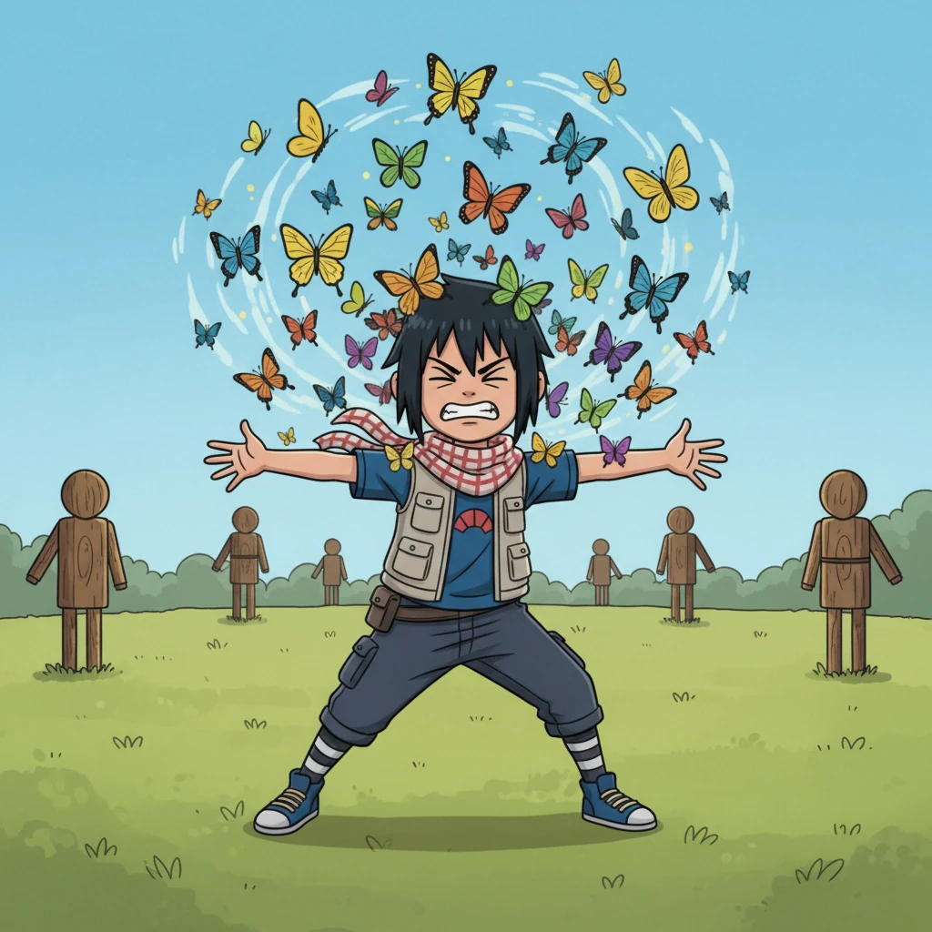 On their mission, the body swap creates hilarious yet dangerous challenges. Sasuke, as Yugao, fumbles with her specific ninjutsu techniques, accidentally summoning a flock of colorful butterflies instead of a precise shadow clone. Yugao, as Sasuke, tries to activate the Sharingan but only manages to squint dramatically, much to her own growing frustration.