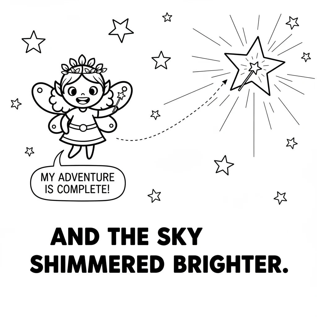Back in the night sky, Belle carefully released the twinkle. It zoomed up and settled perfectly back into its star. The whole sky shimmered brighter,