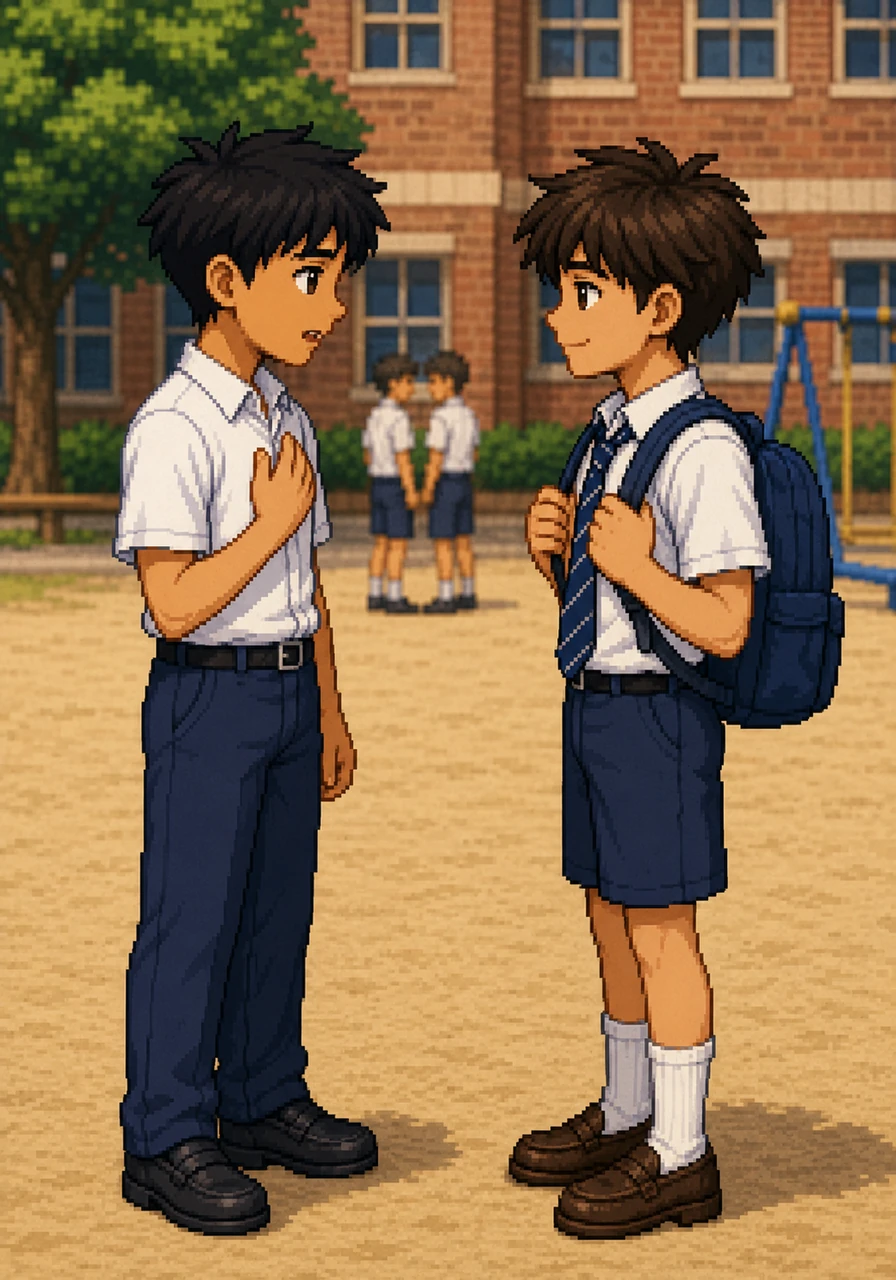 He went up to Sam during recess, looked him in the eye, and apologized truly for his thoughtless behavior online. Sam smiled softly, appreciating the honesty, and accepted his apology.
