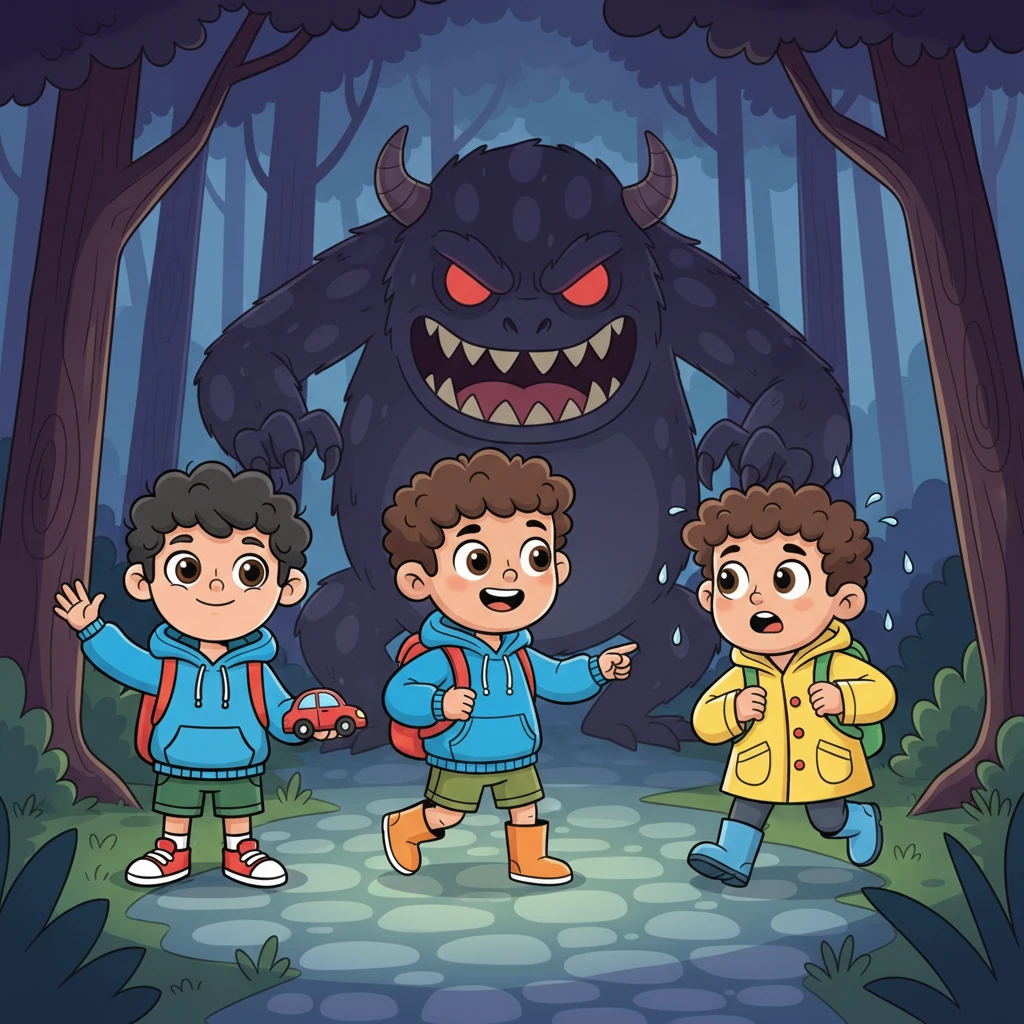 La mamá de Mike les dijo que jugarían más tarde, así que Lucas se despidió. Dustin desafió a Will a una carrera, pero Will se adelantó solo. De repente, una sombra oscura se movió entre los árboles, y Will vio un monstruo aterrador.