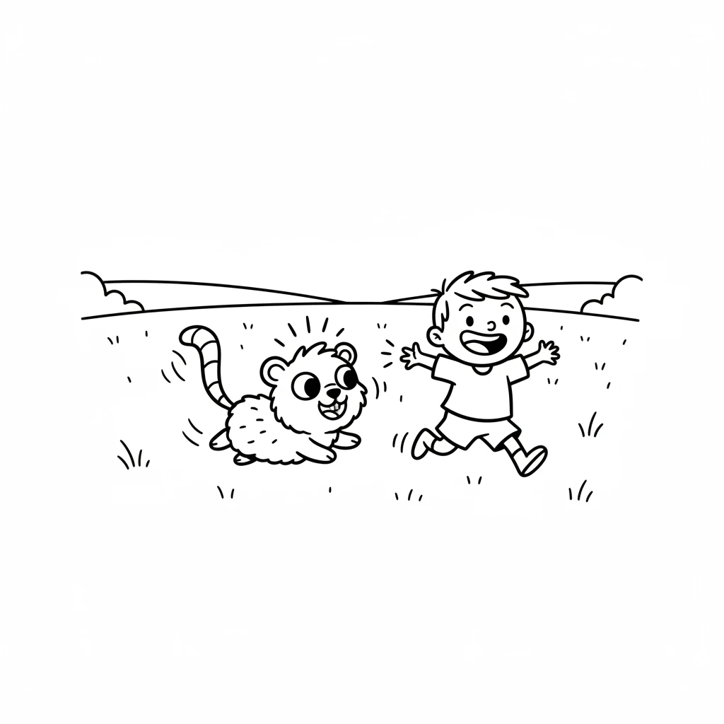 Squeaky scampered with joy, his tail wagging fast. He thanked Pip with happy chirps and chitters. They chased each other around the big, open field, laughing.