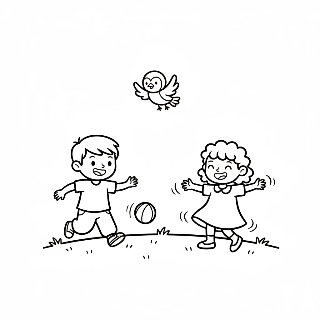 Pip flew high above, watching his friends Squeaky and Daisy. They were both playing happily in their own ways. Pip felt a warm flutter in his heart, knowing he had helped them all feel wonderfully free.