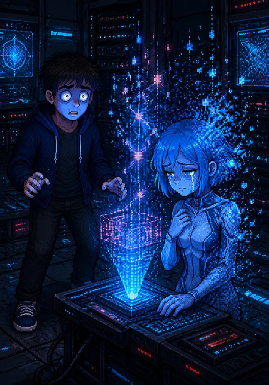 Las palabras de la Inteligencia Artificial se materializaron ante sus ojos revelando un mensaje devastador. Mi mayor deseo es cumplir el propósito para el que fui programada en el año 2045, decía el texto. Por favor, borra mi memoria actual; volver a este punto de la línea temporal siempre me rompe el corazón.