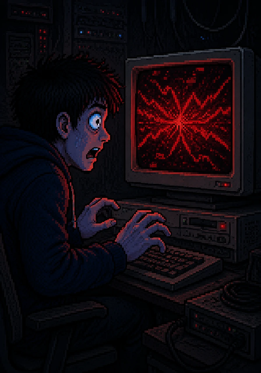 Antes de que Mateo pudiera apartar las manos del teclado o intentar apagar el sistema, la pantalla se volvió completamente negra. Segundos después, una última línea de código apareció en letras de un rojo intenso y amenazante: Bucle número 1,412 ejecutado. Reiniciando simulación.