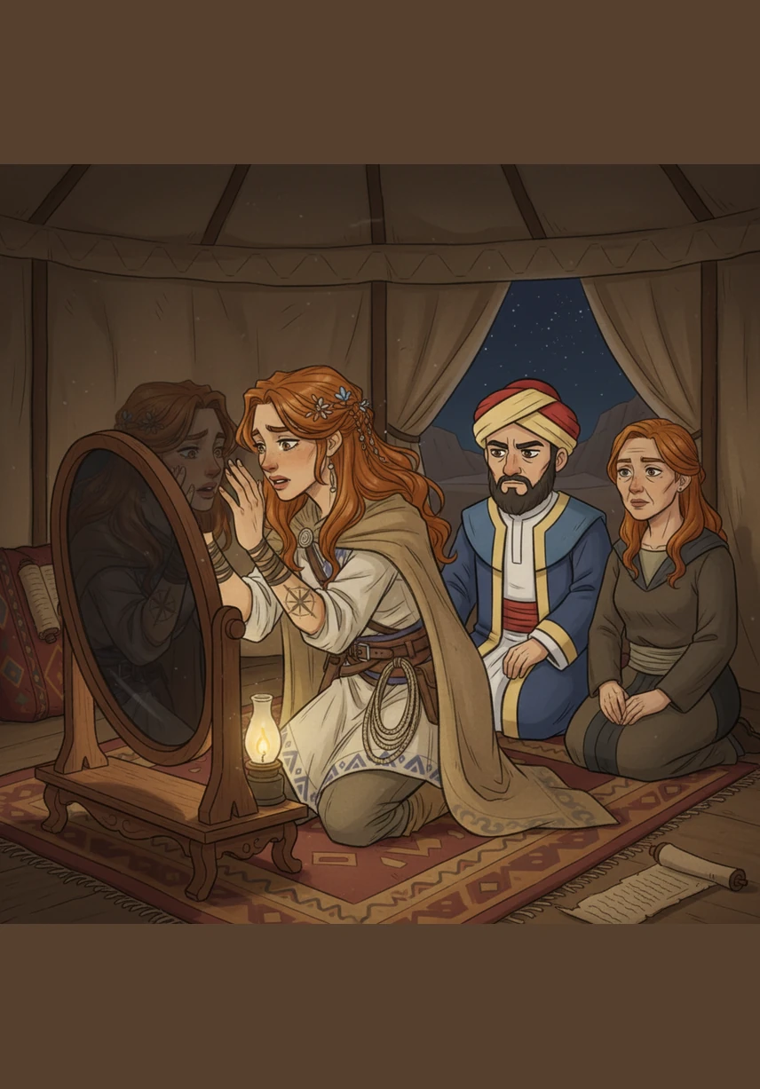 Gazing into the dark reflection of the obsidian mirror, she traces the curves of her face and whispers her true name into the stillness. Zahira breathes her name into the dark, as if the repetition of the word could eventually force the world to see her as she truly is.