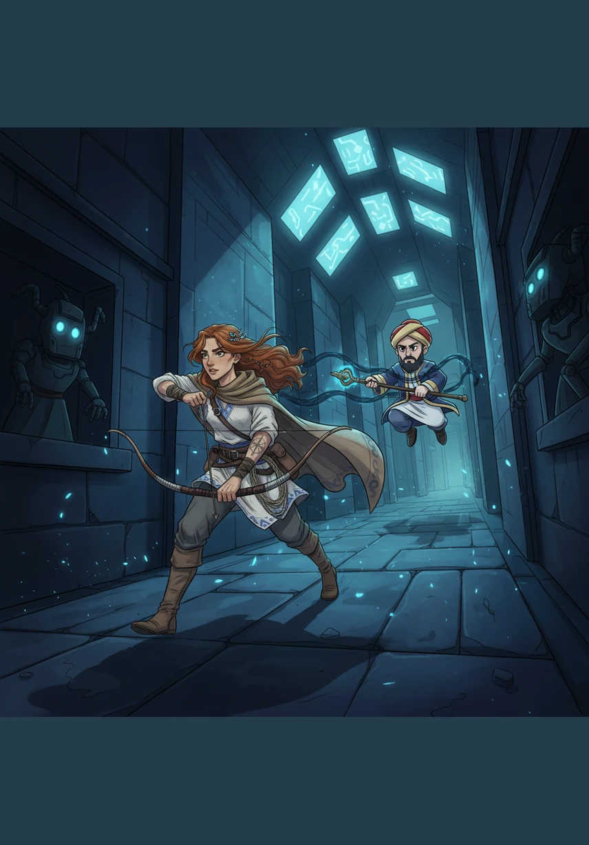 The peace of the Hollow Light is shattered by the heavy, rhythmic thud of state boots echoing through the stone corridors. Zahira flees through the darkness, her skin scraping against jagged walls as the shouts of the hunt and the flicker of torches close in behind her.