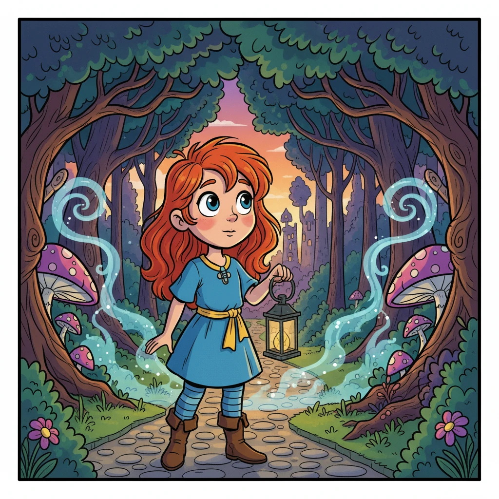 A floresta, chamada Floresta Assombrada, era conhecida por seus contos de fadas e sussurros estranhos, mas Aurora sempre quis explorá-la.