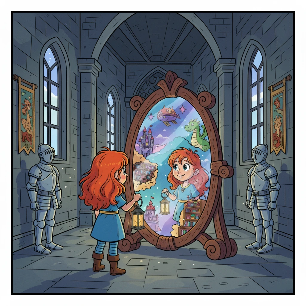 Dentro do castelo, eles descobriram um espelho mágico, que mostrava os medos e desejos mais profundos.