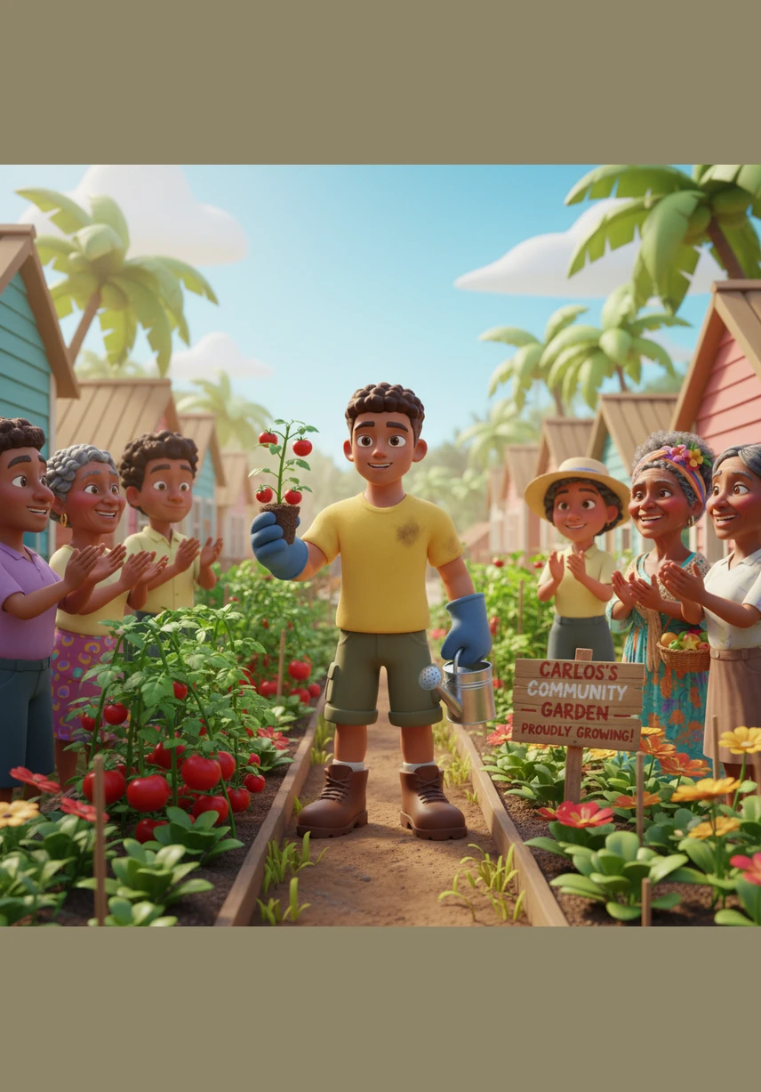 Carlos cumple su gran sueño y consigue su primer empleo oficial como guía turístico de la comunidad. Con orgullo, explica a los visitantes la importancia de cuidar el ecosistema y cómo lograron rescatar su paraíso natural.