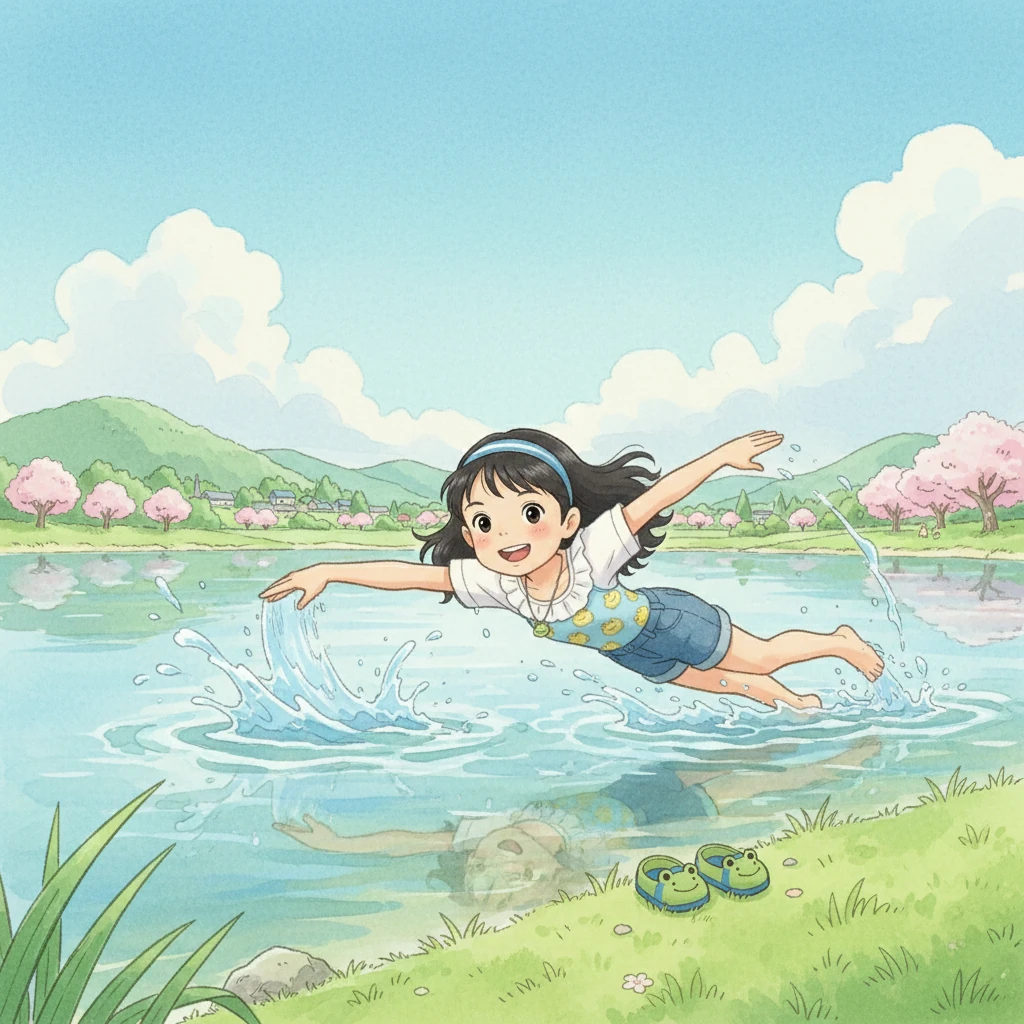 经过不断的练习，小雨逐渐掌握了蛙泳的要领。她开始能流畅地划水、蹬腿，在水里游动。她的脸上露出了开心的笑容，感受着在水中自由自在的快乐。