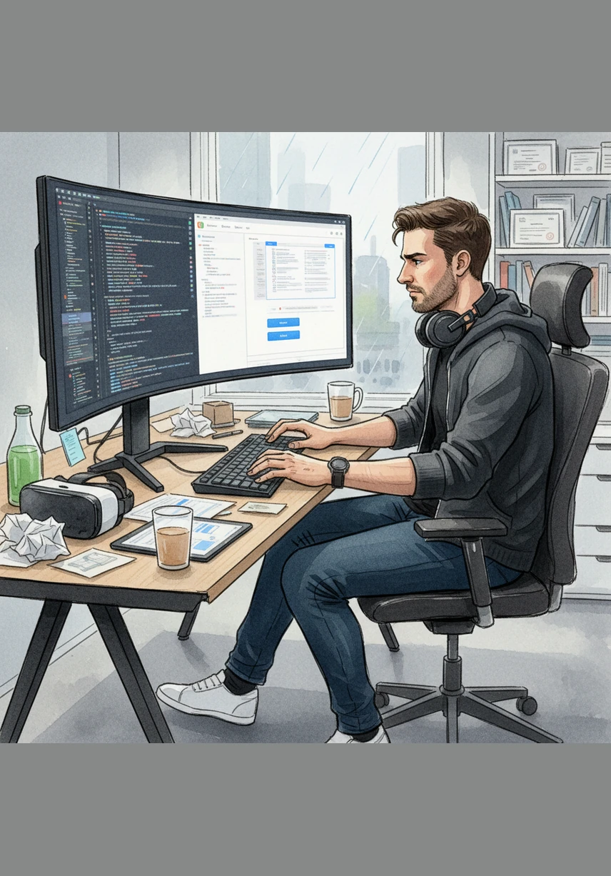 Alex tests the responsiveness, watching as the complex 3D world elegantly collapses into a perfect mobile experience. Whether on a giant screen or a handheld device, the immersive magic remains intact and breathtakingly smooth.