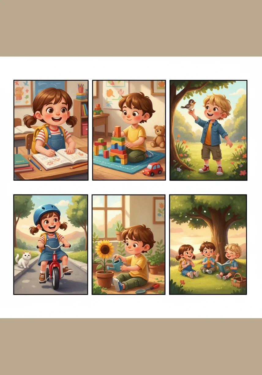 With one final tug and a collective cheer, the tent stood tall and proud against the fading sunlight. It was sturdy, beautiful, and completely their own creation, built with their own six hands.