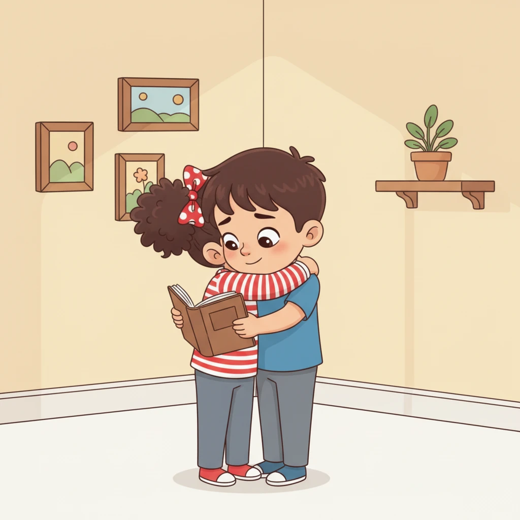 Mariano le porge il suo regalo: un piccolo album fotografico pieno di ricordi di loro due. Lucia lo abbraccia forte, commossa dal pensiero.