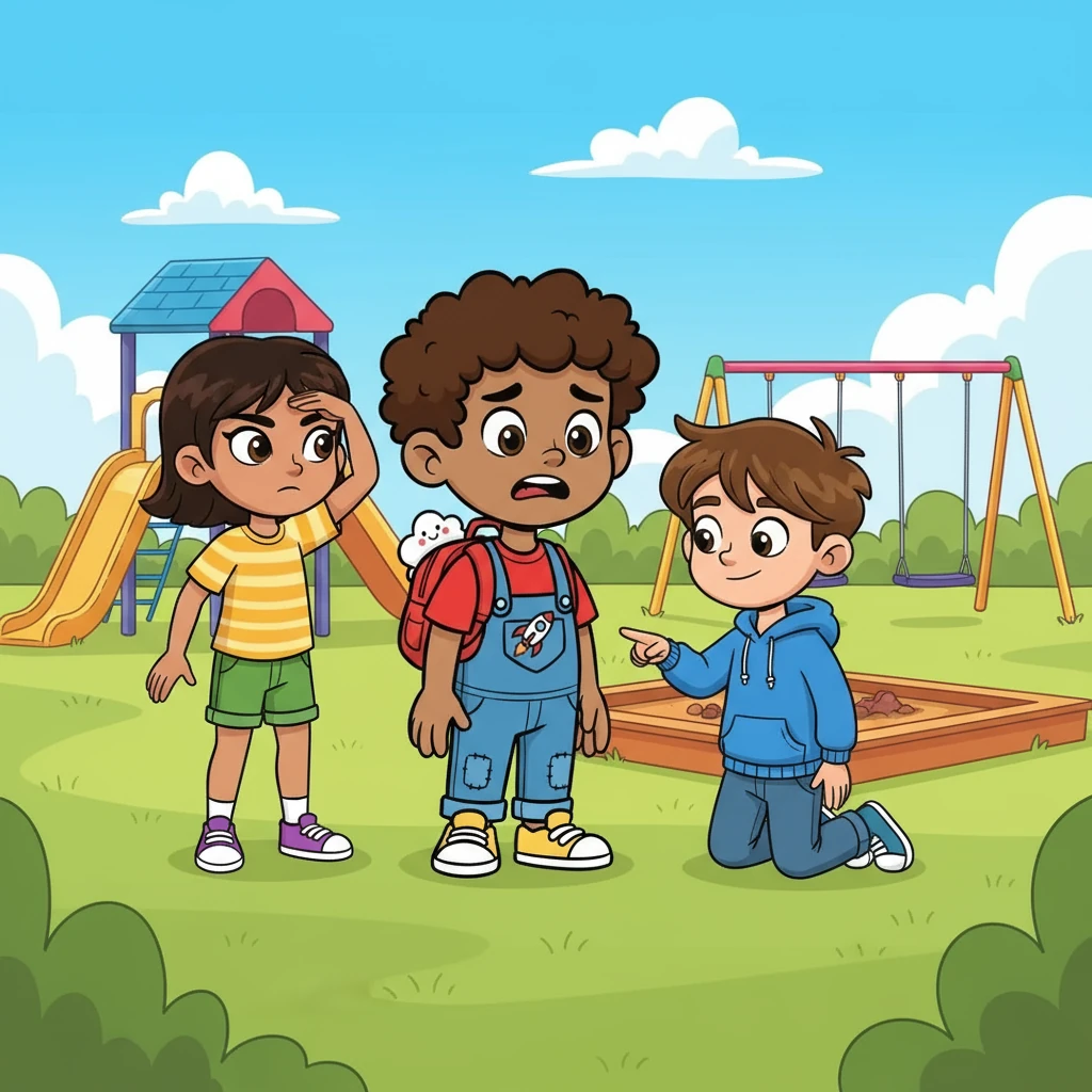 Alex's best friends, Maya and Ben, noticed his distress and immediately offered help. They formed a detective team, determined to find the missing lunchbox. Maya, with her sharp eyes, began examining the playground for clues.