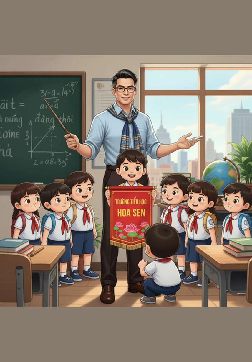 Trong lớp học vui vẻ và đoàn kết, thầy Đô đã khơi dậy tình yêu thiên nhiên qua những bài giảng sinh động về môi trường. Các bạn nhỏ lớp 5A4 cùng nhau giơ tay quyết tâm, hứa sẽ cùng thầy thực hiện một chiến dịch đặc biệt để trả lại vẻ đẹp cho quê hương Liên Khê.