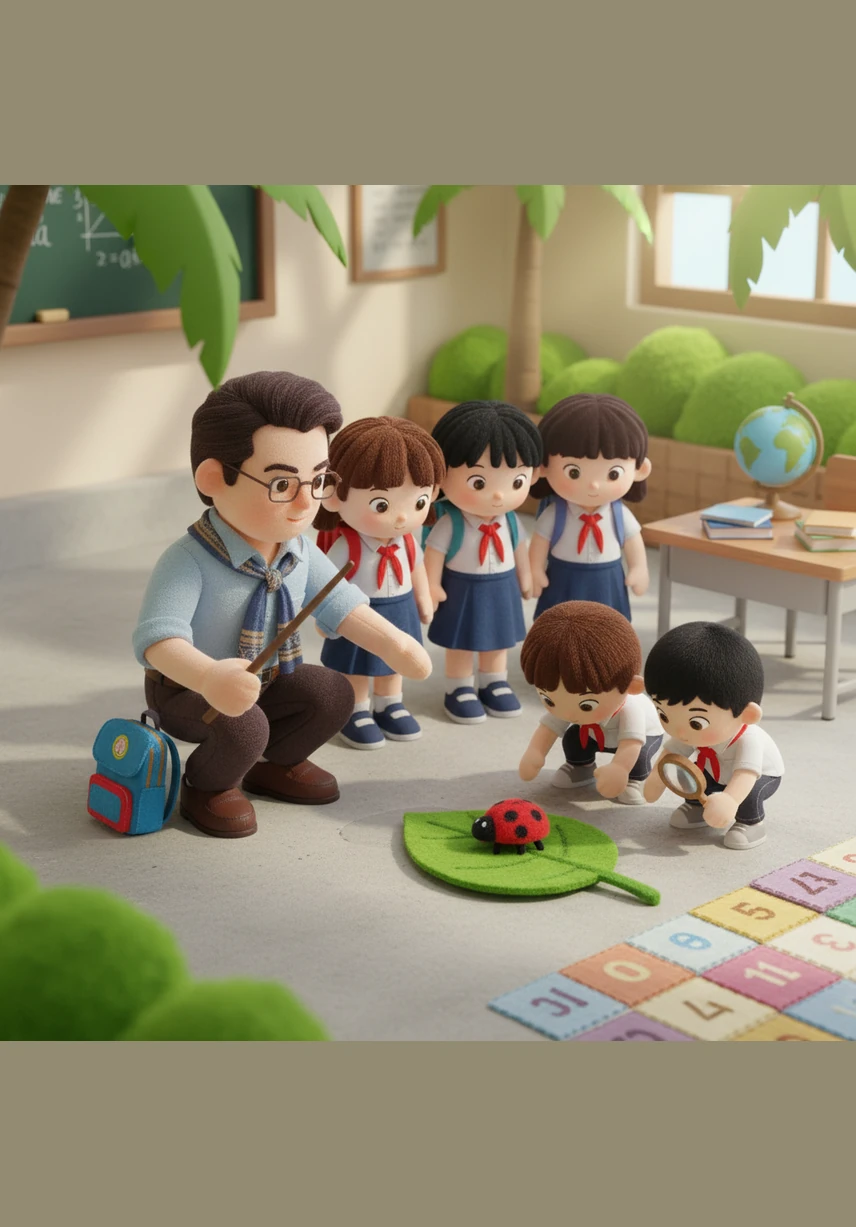 Ở một góc sân trường, nhóm bạn Lâm đang say mê biến những chai nhựa cũ và vỏ lon thành những ống cắm bút và chậu hoa xinh xắn. Những đôi bàn tay khéo léo đã thổi hồn vào rác thải, biến chúng thành những đồ dùng học tập độc đáo, vừa tiết kiệm vừa giúp bảo vệ môi trường.