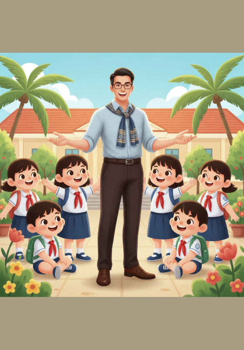 Sau một thời gian nỗ lực, cảnh quan quanh trường Liên Khê đã thay đổi hoàn toàn, trở nên sạch bóng và tràn đầy sức sống của cây xanh. Niềm vui rạng ngời hiện rõ trên khuôn mặt của thầy Đô và các học trò nhỏ khi thấy thành quả từ sự chung tay của cả tập thể.