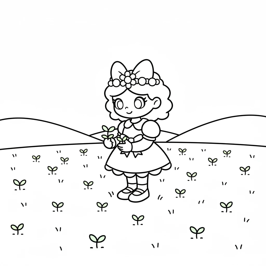 Soon, the field was dotted with brand new green sprouts! Petal's seeds had found their spots and were beginning to grow. The cycle of life continued, full of hope and new beginnings.