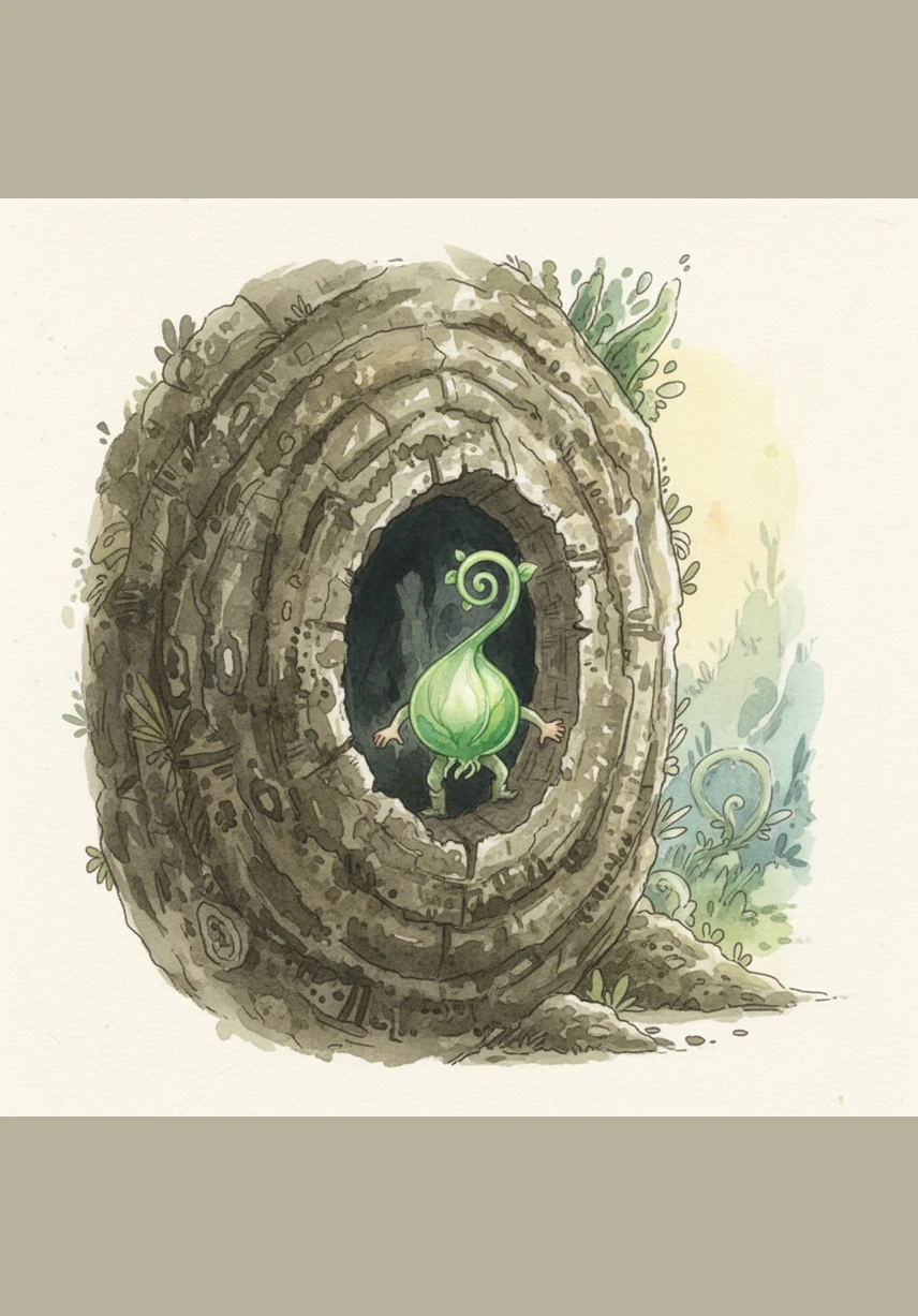 As Oli steps through the tough outer shell, he enters a world of amazing textures that protect the inner treasure. This natural armor is the seed's first defense against the wind, rain, and the outside world.