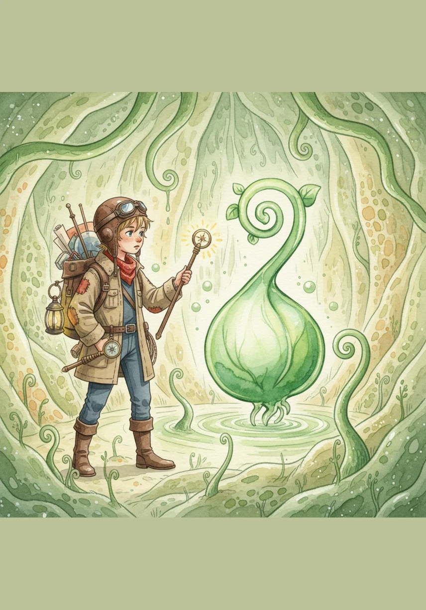 Oli touches the sturdy fiber walls surrounding the interior, feeling their unique strength and flexibility. These fibers keep everything in place and are essential for the digestion and health of those who consume the seeds.