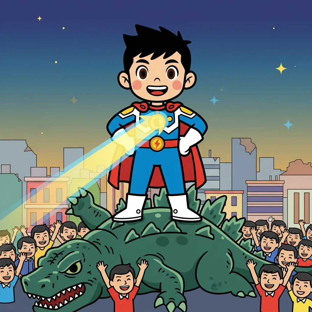 ウルトラマンは、ダイチの勇気に心を打たれ、力を振り絞る。彼は、ゴジラに最後の光線を放ち、ついに勝利を収めた。街は静寂を取り戻し、人々は歓喜に沸いた。