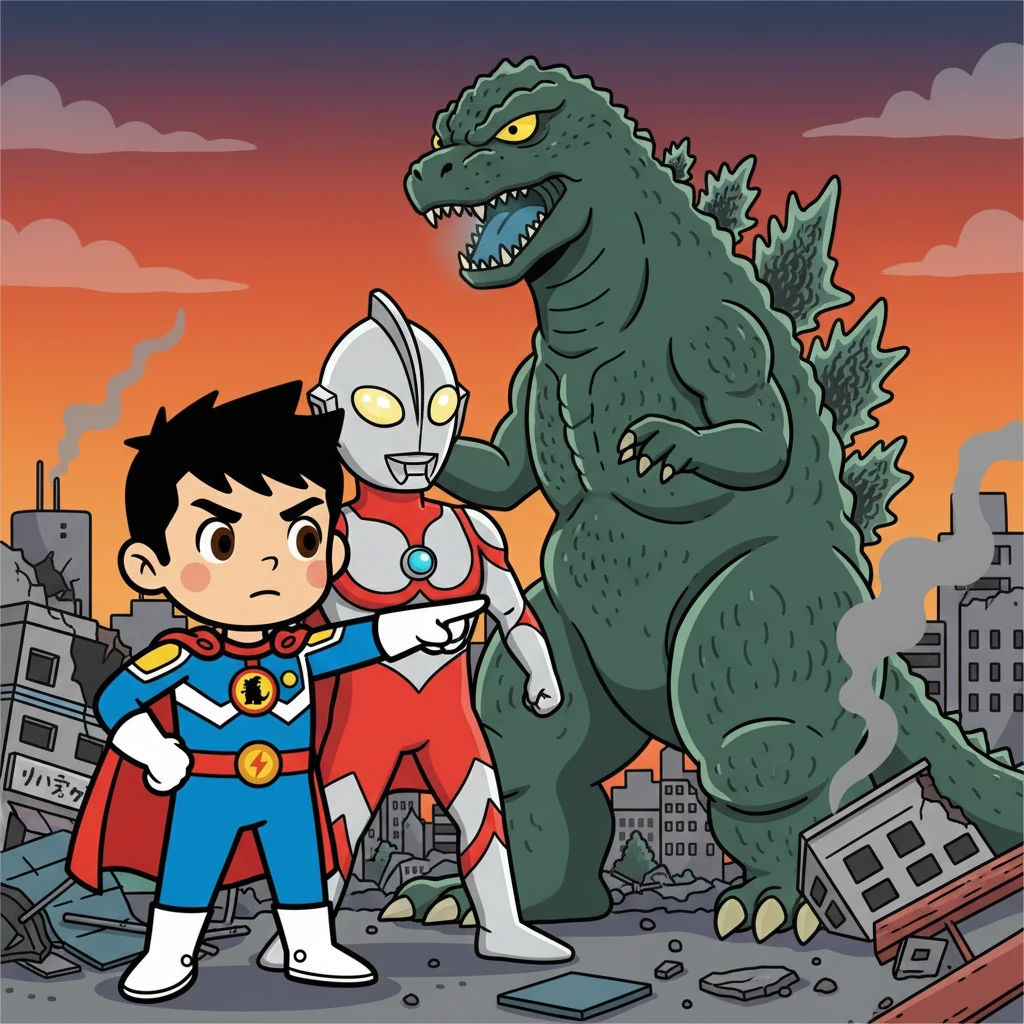 数年後、ゴジラは再び姿を現した。ダイチは、成長した姿で、ウルトラマンと共にゴジラに立ち向かう。二人の戦いは、新たな局面を迎える。