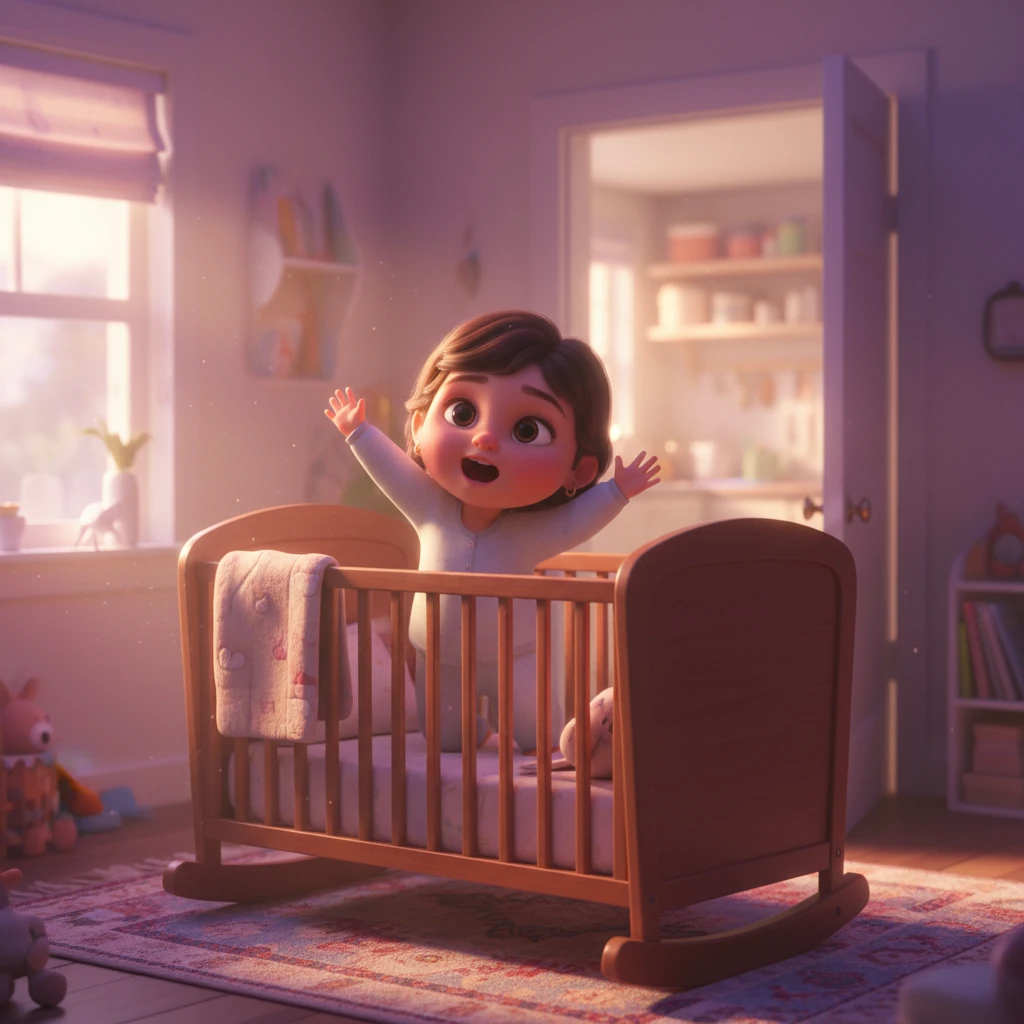 The first light of dawn peeks through Hoor's window, painting her cozy room in soft purples and oranges. Hoor, a two-year-old with wide, curious eyes and a mischievous dimple, stirs in her crib, a tiny yawn escaping her lips. Outside her door, the muffled sounds of her family preparing Suhoor – the pre-dawn meal – fill the quiet house, sparking her curiosity.