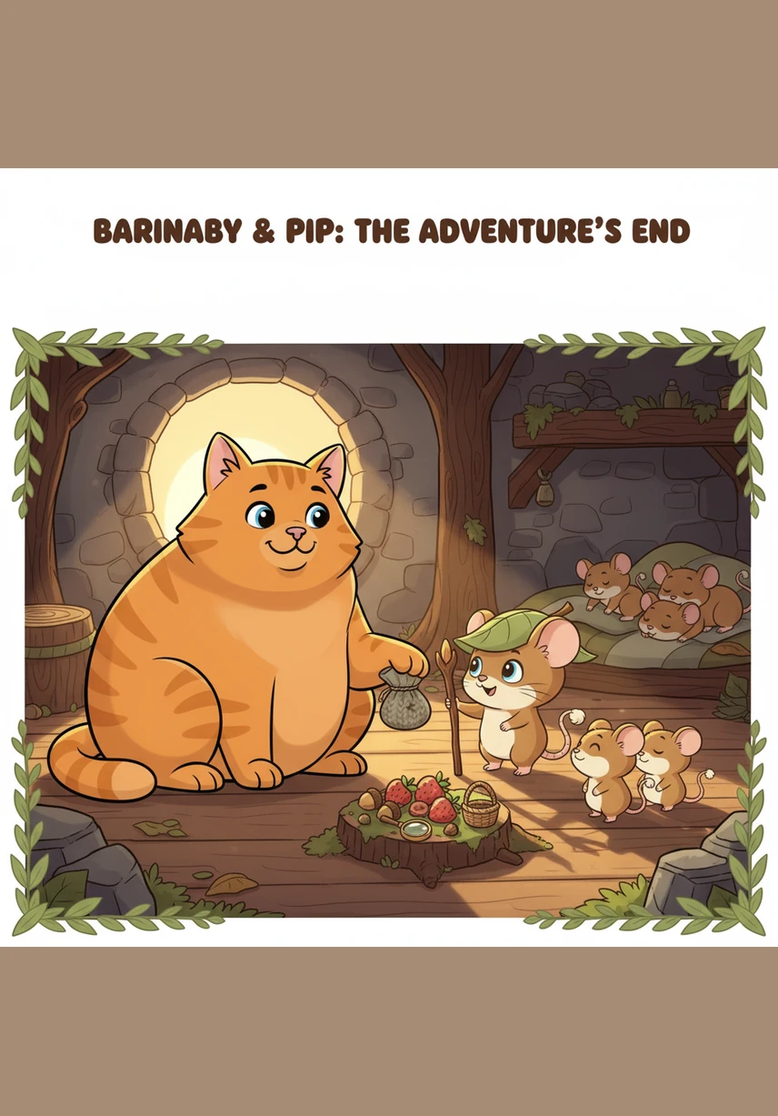 The sun rose the next morning to find Barnaby and Pip curled up together in the same patch of golden light on the rug. Their legendary rivalry had turned into a beautiful friendship, proving that even a cat and a mouse can be the best of friends.