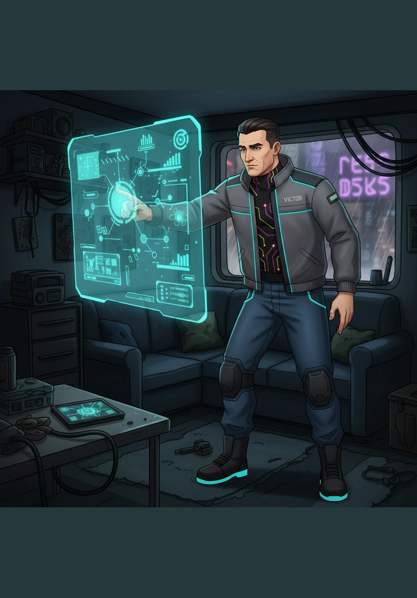 Victor points toward a giant interactive globe that pulses with light, connecting offices and factories across every continent. This global network ensures that support and expertise are always within reach, no matter the distance.